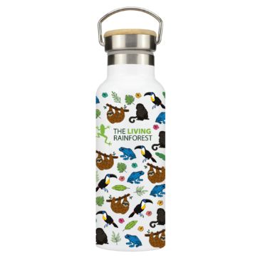 The Living Rainforest Stainless Steel Bottle with Bamboo Lid