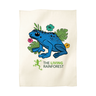 Personalised Blue Poison Frog Organic Cotton Tea Towel